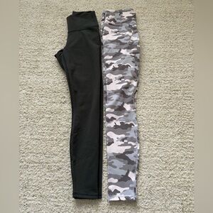Fabletics Black and Gray Camouflage Leggings